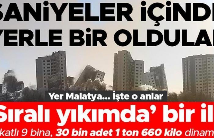 A first in sequential demolition in Malatya… 9 15-storey buildings collapsed in seconds